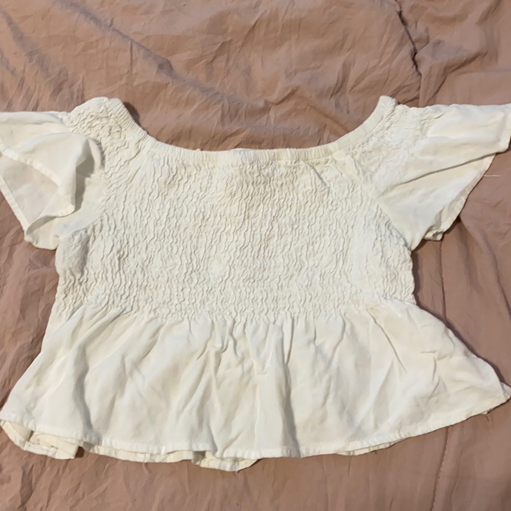 Style Envy off the shoulder smocked crop top